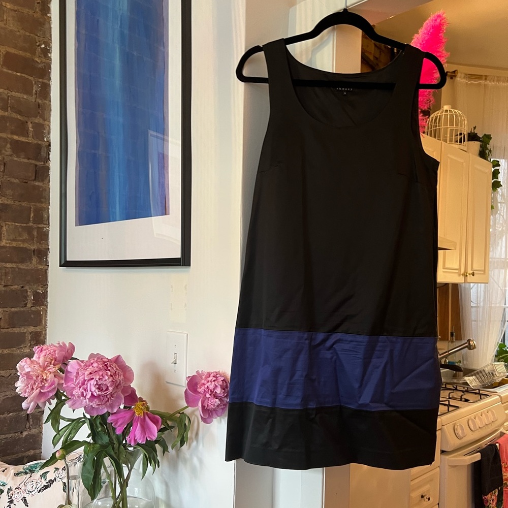 Theory black and blue dress